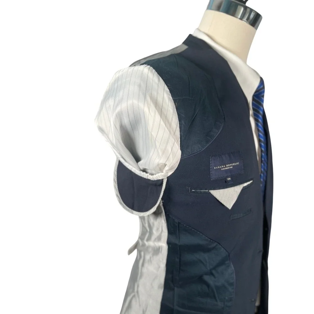 Banana Republic Blazer Suit Separate 38R Tailored Fit Navy Wool Lanificio F.lli‎